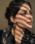 Silver Oxidized Peacock Earring