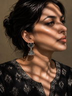 Silver Oxidized Black Small Jhumka