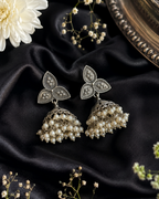 Silver Oxidized Pearl Jhumka