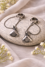 Oxidized Earring with Ear cuff