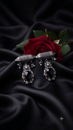 Silver Oxidized Black Drops