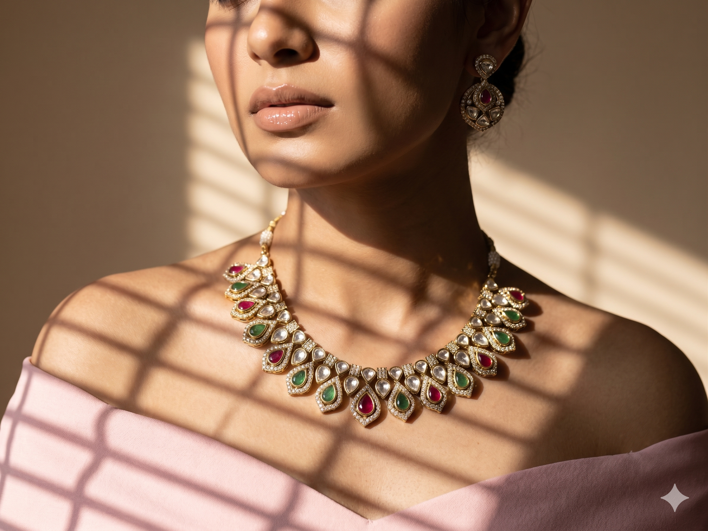 Premium Kundan Drop NecklaceSet