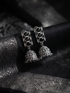 Silver Oxidized Black Drop Jhumka