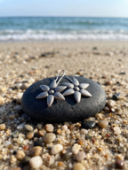 Silver Oxidized Flower Earring