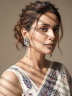 Silver Oxidized Flower Drop Earrings