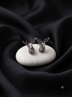 Silver Oxidized Deer Stud
