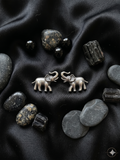 Silver Oxidized Elephant Stud