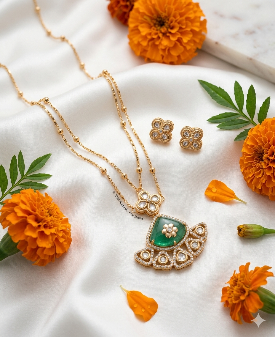 Multilayer Green Necklace Set