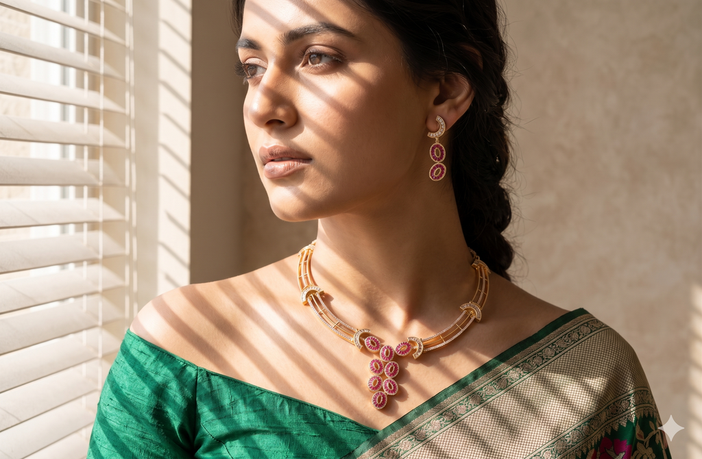 Premium Ruby Necklace Set