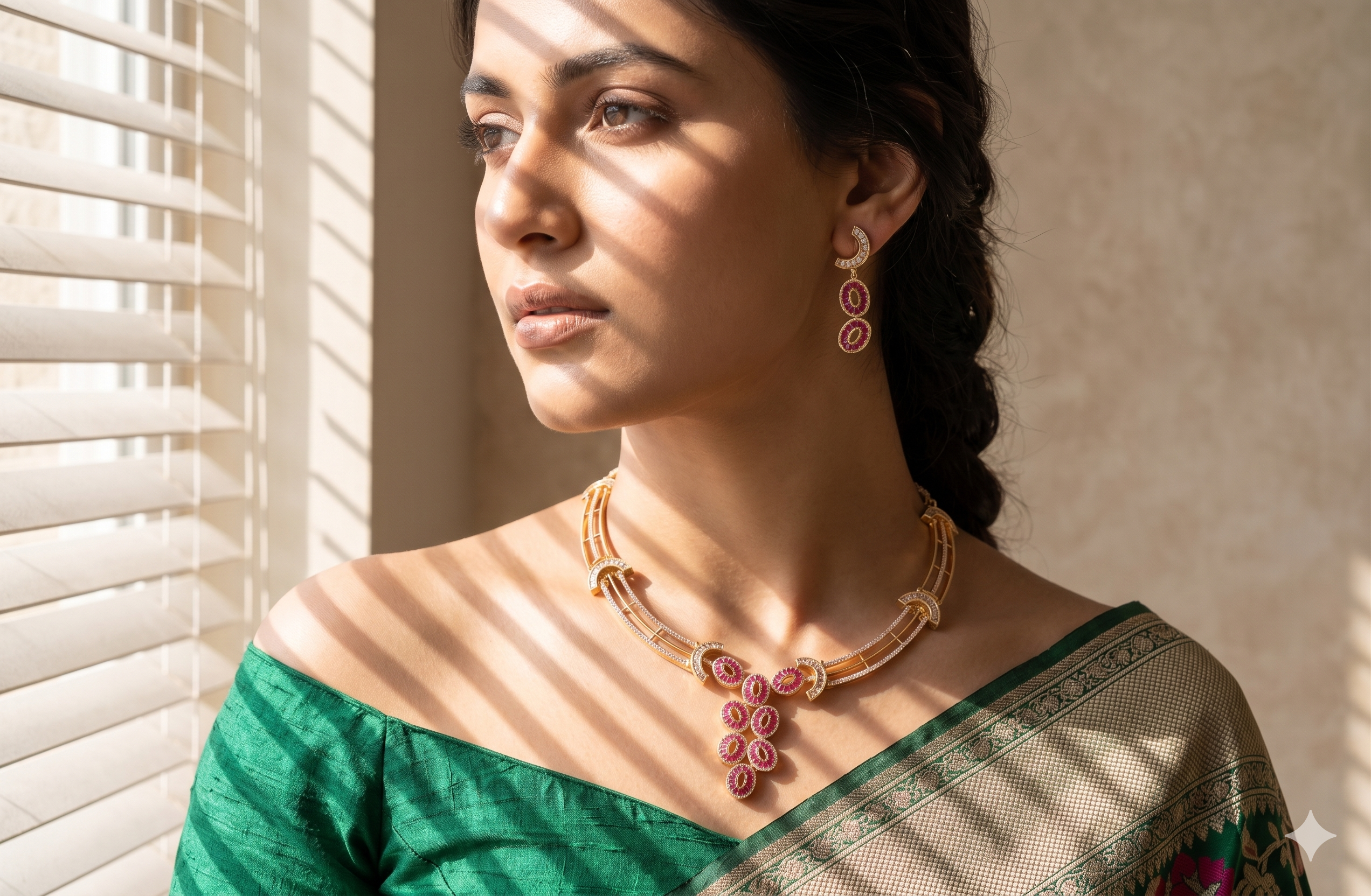 Premium Ruby Necklace Set