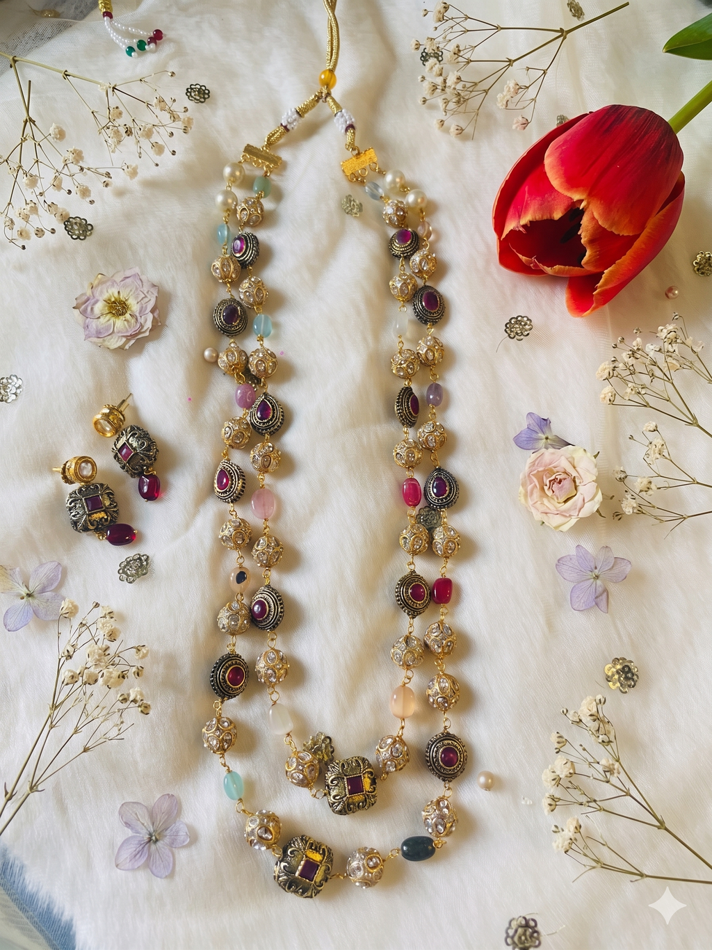 Brown Beads MultiLayer Necklace Set