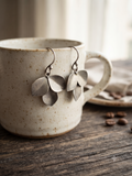 Silver Oxidized Leaves Drop Earring