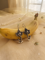 Silver Oxidized Ganesha Earring