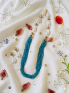 Pearl Beads Long Necklace Set