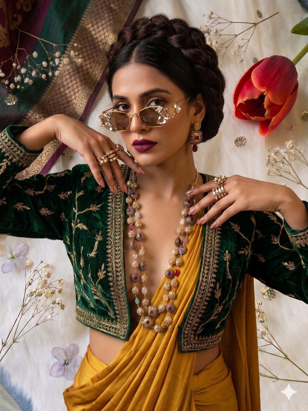 Brown Beads MultiLayer Necklace Set