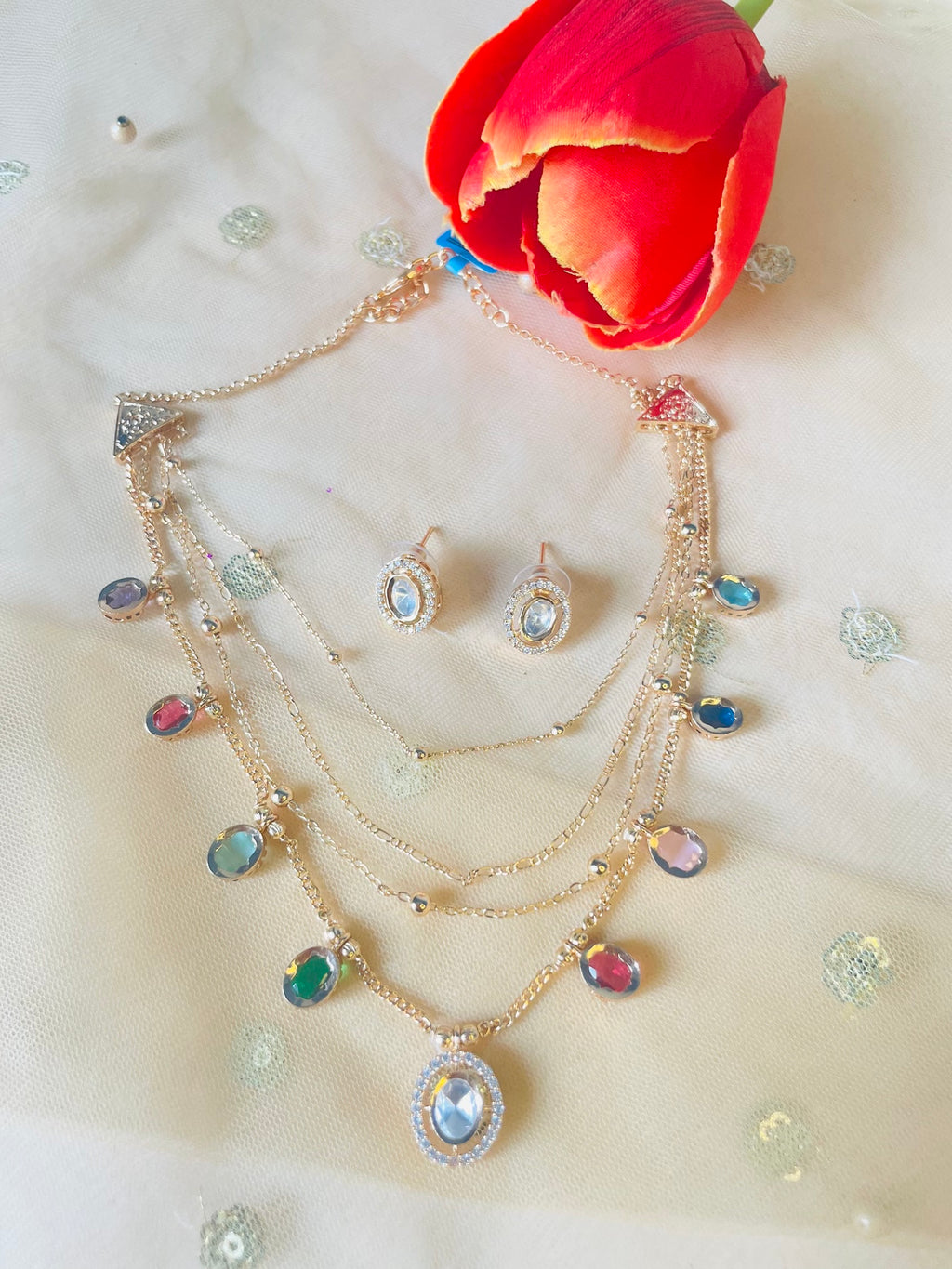 Multilayer Multicolor Necklace Set