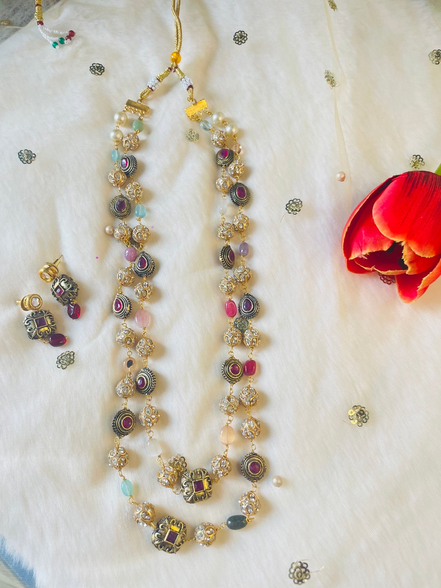 Brown Beads MultiLayer Necklace Set