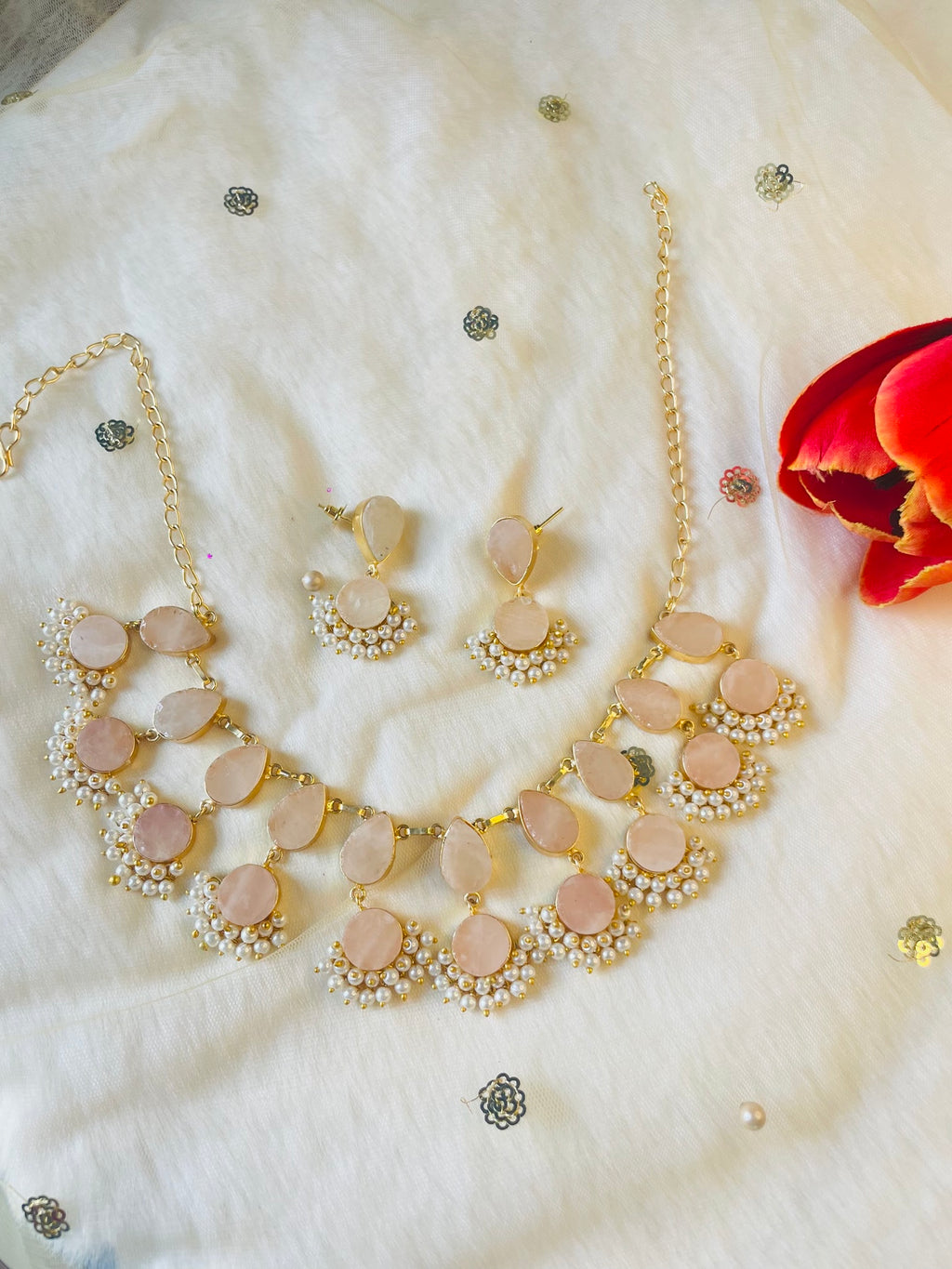 Raw Stone Necklace Set