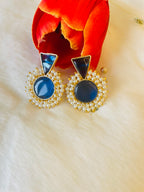 Maroon Cluster Pearl Earring