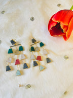 Multicolor Raw Stone Earring