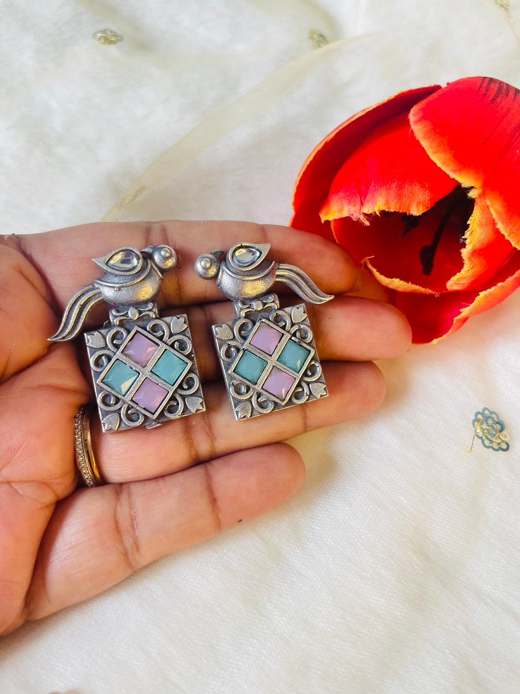 Multi Oxidized Earring