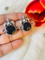 Monalisa Elephant Oxidized Earring