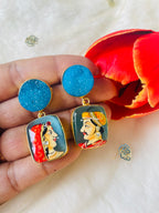 Tanjore Painted Stone Earring