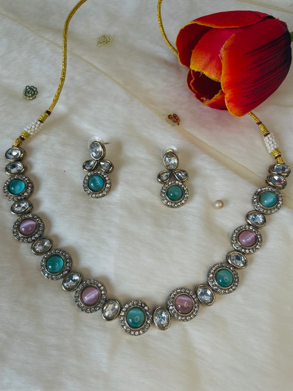 Kundan Multi Necklace Set