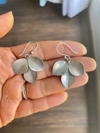 Silver Oxidized Leaves Drop Earring