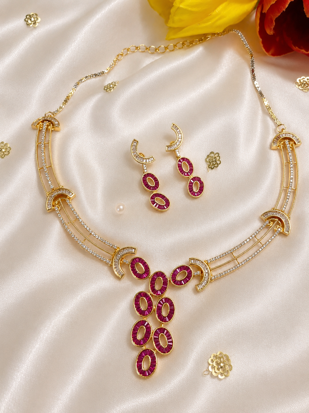 Premium Ruby Necklace Set