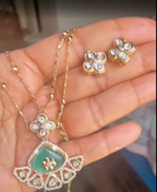 Multilayer Green Necklace Set